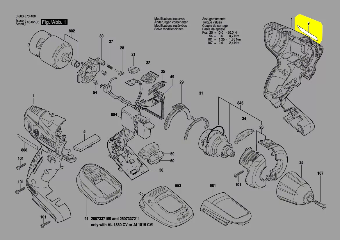 étiquette réf. 2 609 004 627 Bosch